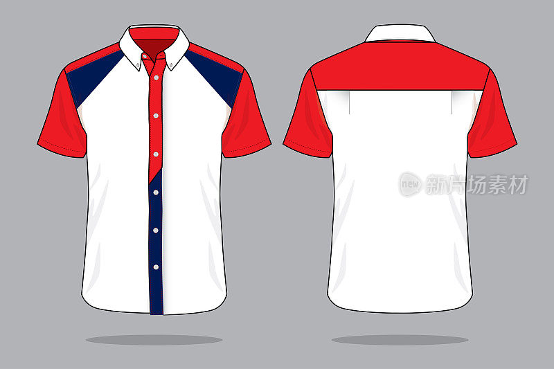 Uniform Shirt Design Vector (White / Red / Navy Blue)